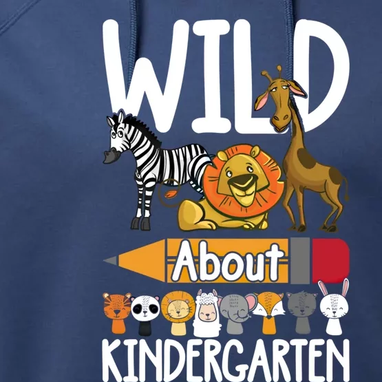 Wild About Kindergarten Back To School Teacher Student Gift Performance Fleece Hoodie