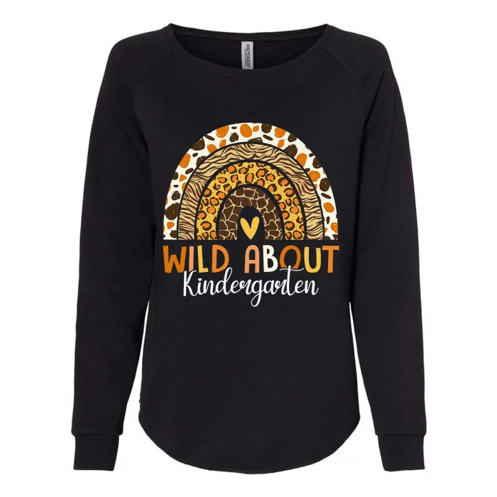 Wild About Kindergarten Back To School Leopard Rainbow Womens California Wash Sweatshirt