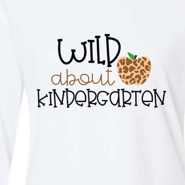 Wild About Kindergarten Leopard School Grade Teacher Gift Womens Cotton Relaxed Long Sleeve T-Shirt