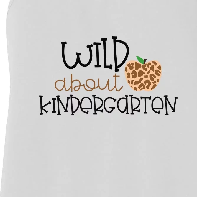 Wild About Kindergarten Leopard School Grade Teacher Gift Women's Racerback Tank