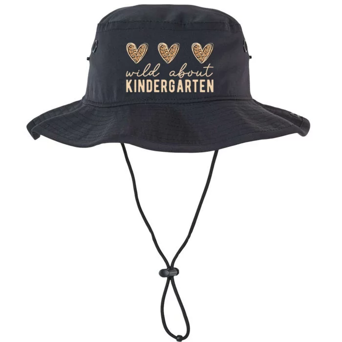 Wild about Kindergarten Teacher Leopard Hearts Back School Legacy Cool Fit Booney Bucket Hat