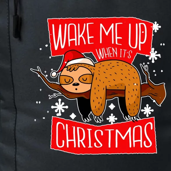 Wake Me Up When It's Christmas Funny Sloth Daily Commute Backpack