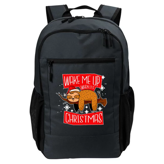 Wake Me Up When It's Christmas Funny Sloth Daily Commute Backpack