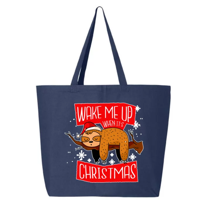 Wake Me Up When It's Christmas Funny Sloth 25L Jumbo Tote