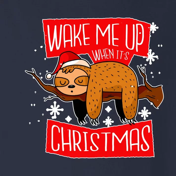 Wake Me Up When It's Christmas Funny Sloth Toddler Long Sleeve Shirt