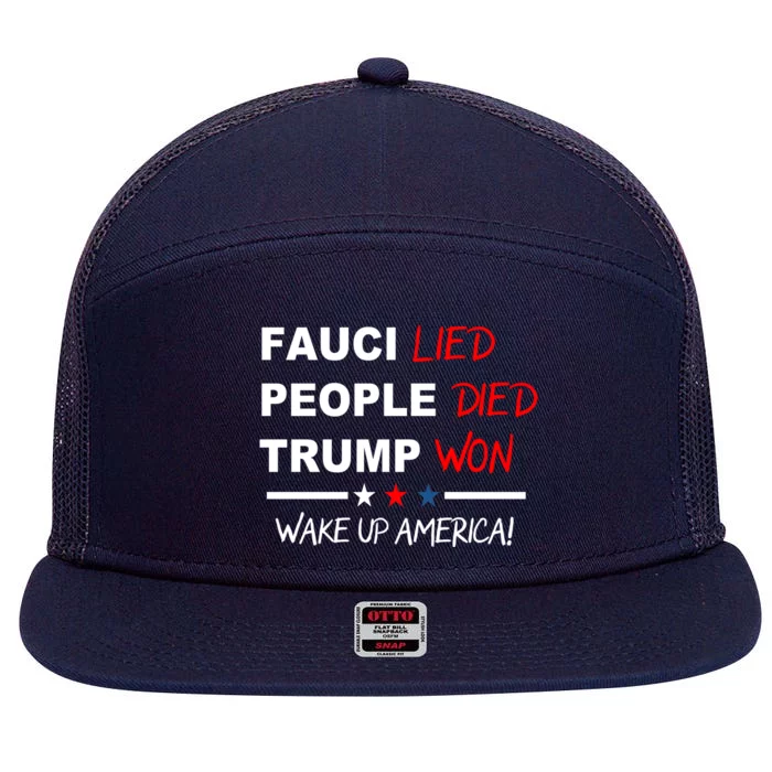 Wake Up America 7 Panel Mesh Trucker Snapback Hat