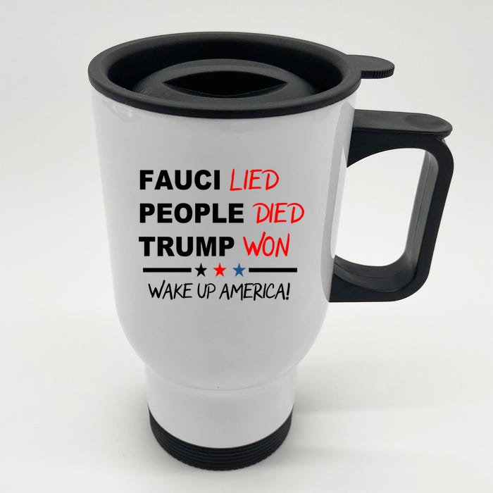 Wake Up America Front & Back Stainless Steel Travel Mug