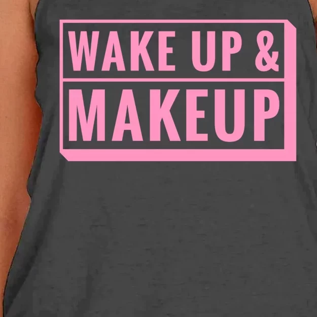 Wake Up And Makeup Women's Knotted Racerback Tank