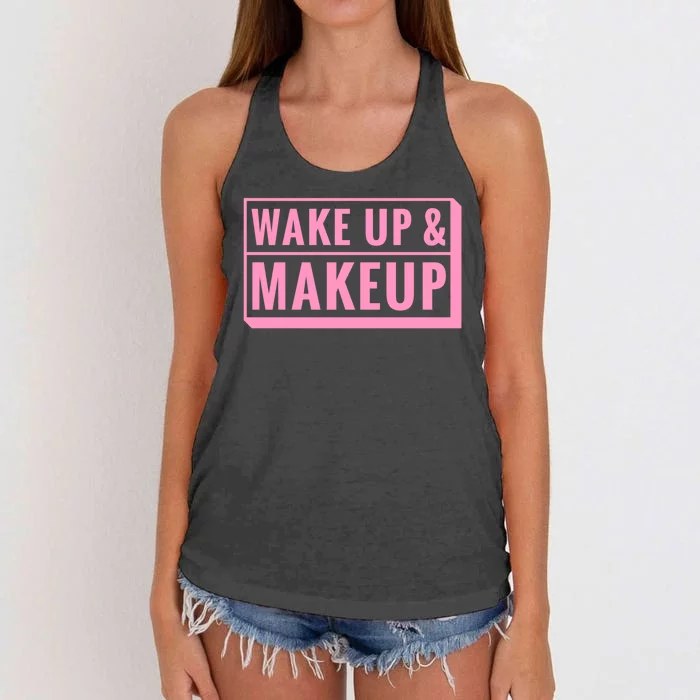 Wake Up And Makeup Women's Knotted Racerback Tank