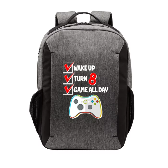 Wake Up Turn Eight Game All Day 8th Birthday Vector Backpack