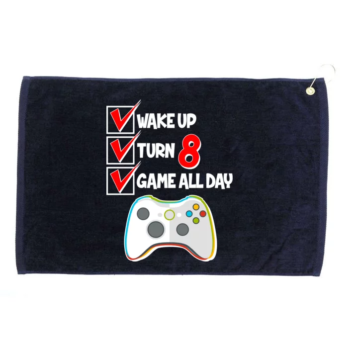 Wake Up Turn Eight Game All Day 8th Birthday Grommeted Golf Towel