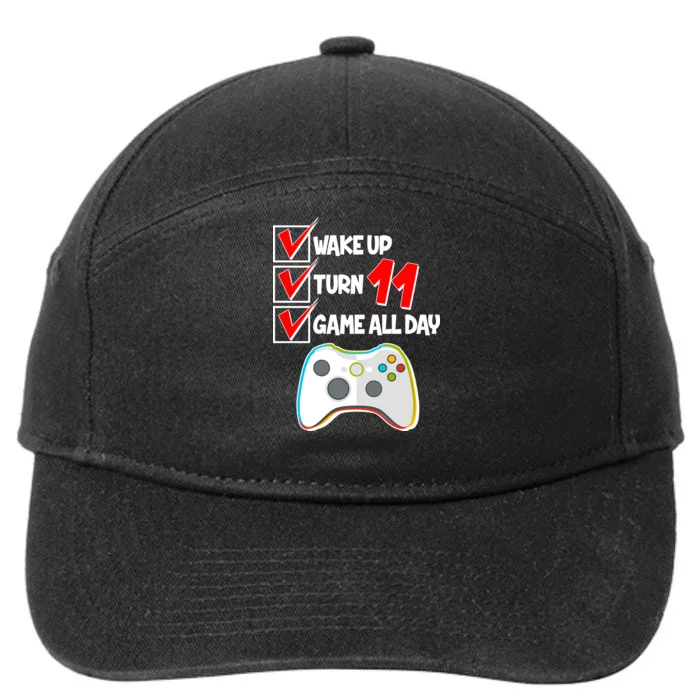 Wake Up Turn Eleven Game All Day 11th Birthday 7-Panel Snapback Hat