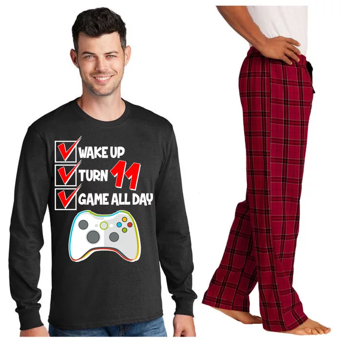 Wake Up Turn Eleven Game All Day 11th Birthday Long Sleeve Pajama Set