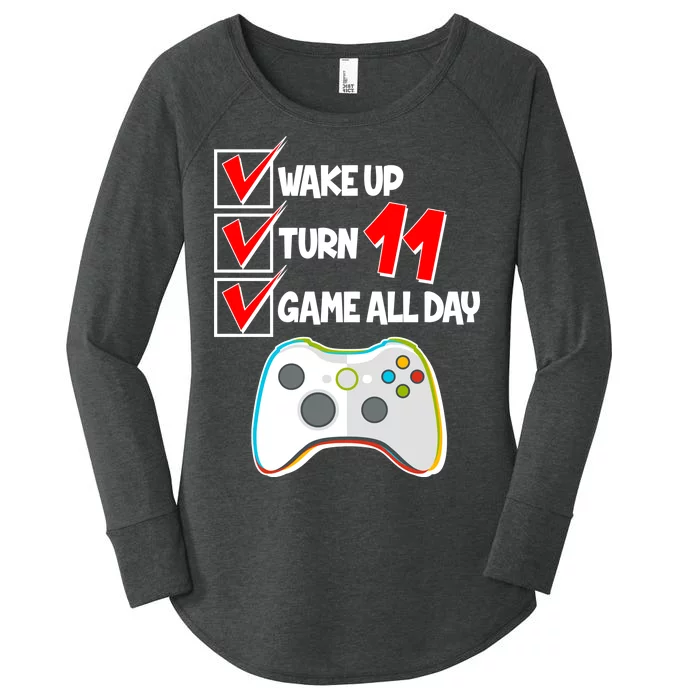 Wake Up Turn Eleven Game All Day 11th Birthday Women's Perfect Tri Tunic Long Sleeve Shirt