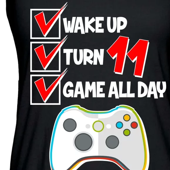 Wake Up Turn Eleven Game All Day 11th Birthday Ladies Essential Flowy Tank