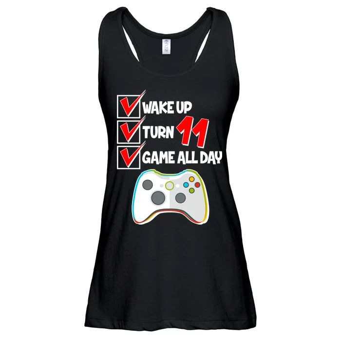 Wake Up Turn Eleven Game All Day 11th Birthday Ladies Essential Flowy Tank