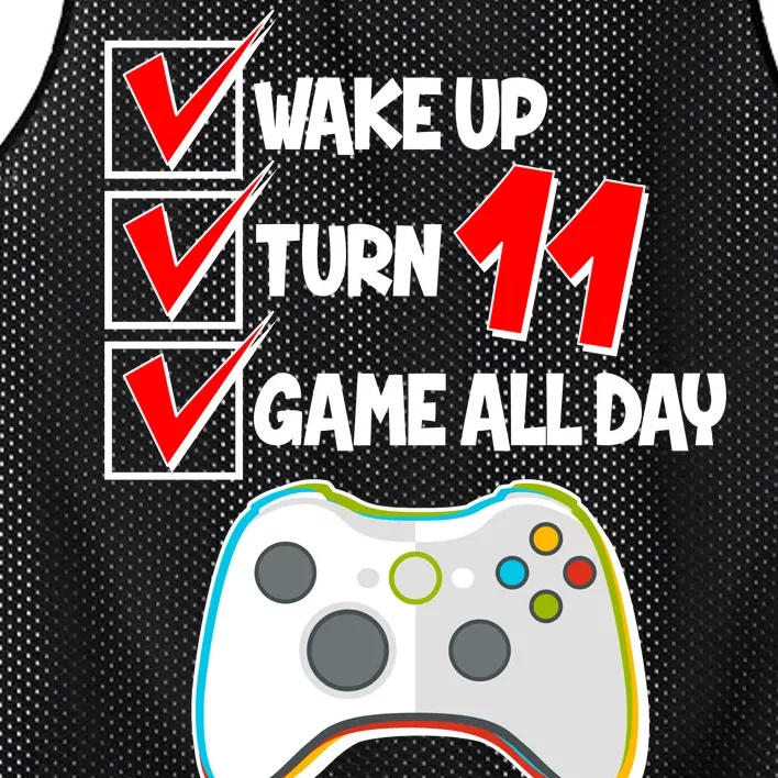 Wake Up Turn Eleven Game All Day 11th Birthday Mesh Reversible Basketball Jersey Tank