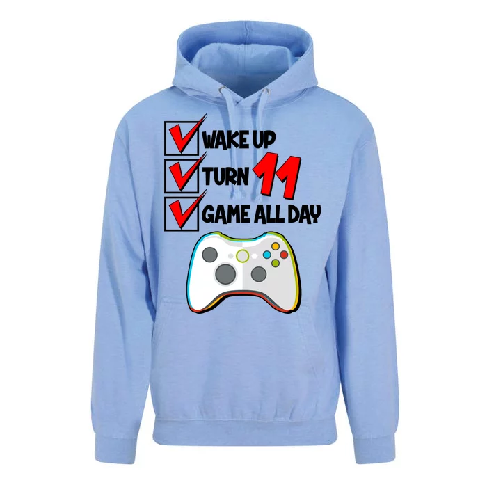 Wake Up Turn Eleven Game All Day 11th Birthday Unisex Surf Hoodie