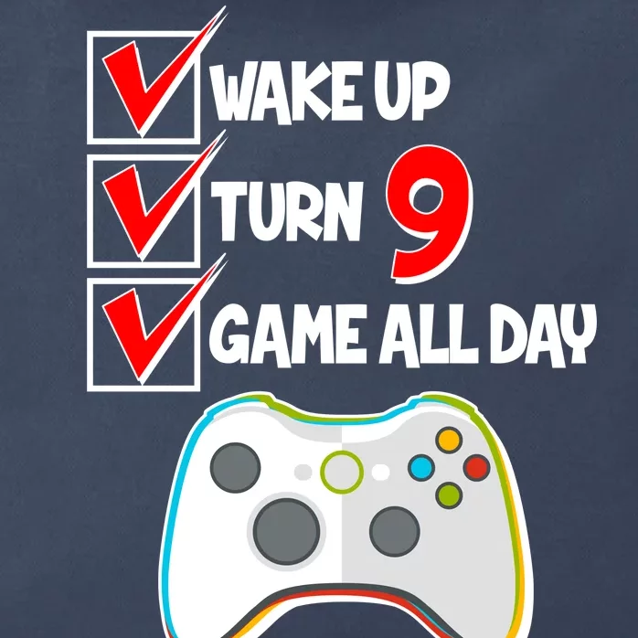 Wake Up Turn Nine Game All Day 9th Birthday Zip Tote Bag