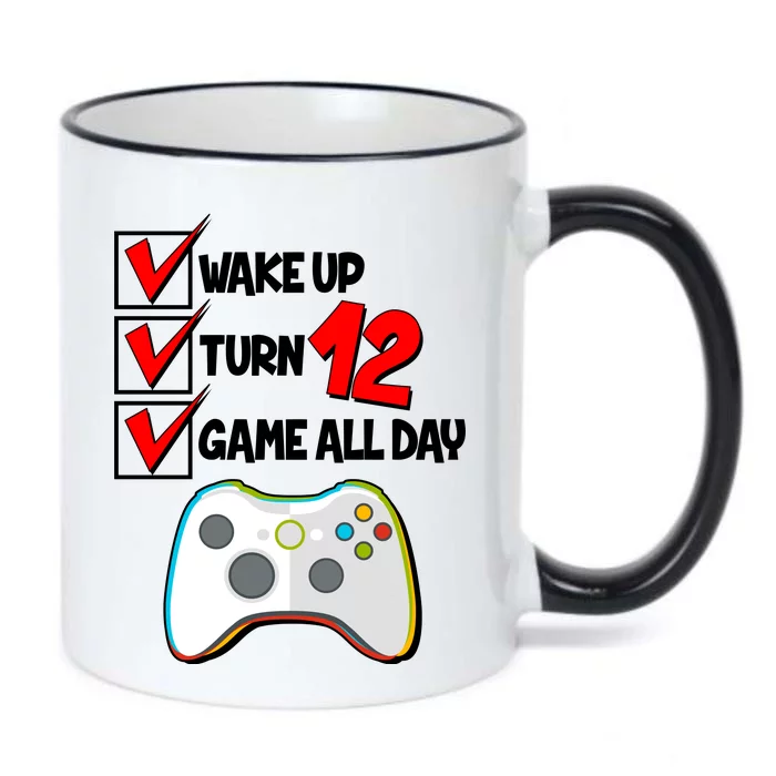 Wake Up Turn Twelve Game All Day 12th Birthday Black Color Changing Mug