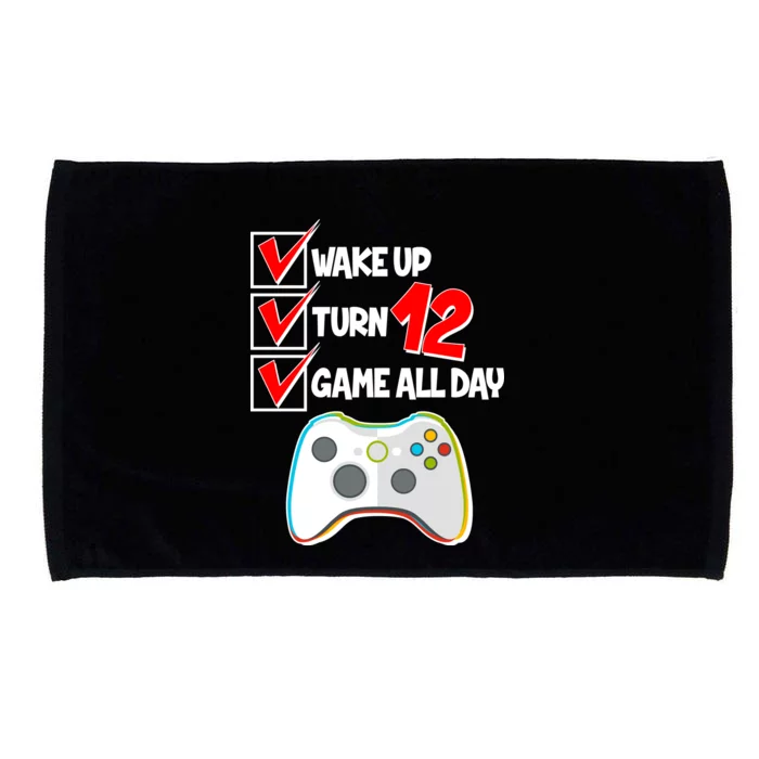 Wake Up Turn Twelve Game All Day 12th Birthday Microfiber Hand Towel