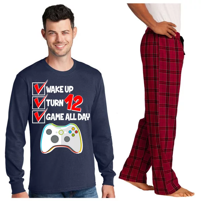 Wake Up Turn Twelve Game All Day 12th Birthday Long Sleeve Pajama Set