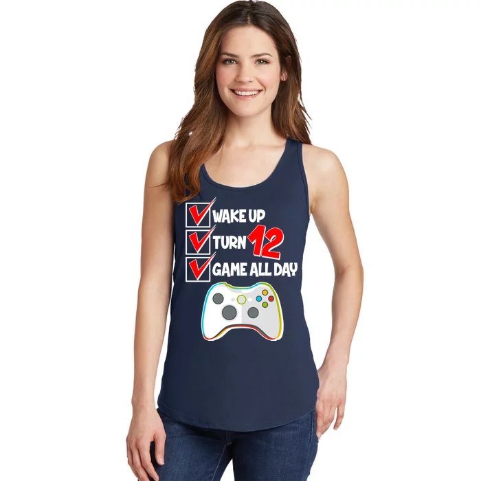 Wake Up Turn Twelve Game All Day 12th Birthday Ladies Essential Tank