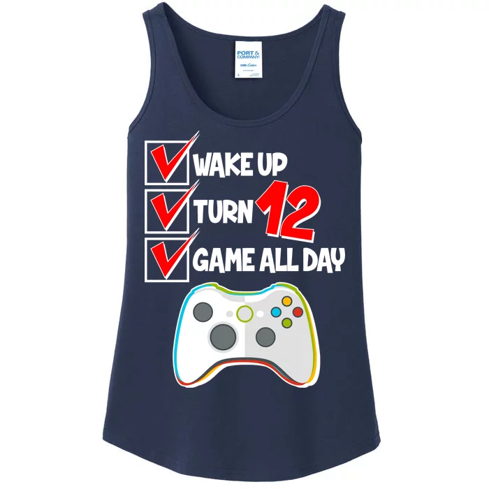 Wake Up Turn Twelve Game All Day 12th Birthday Ladies Essential Tank