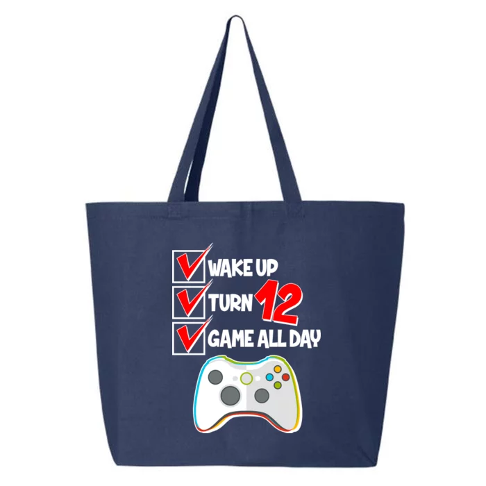 Wake Up Turn Twelve Game All Day 12th Birthday 25L Jumbo Tote