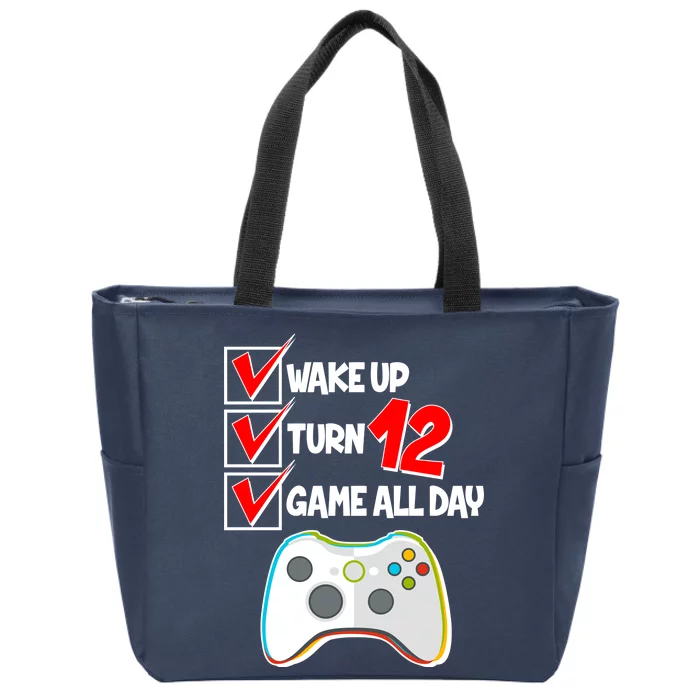 Wake Up Turn Twelve Game All Day 12th Birthday Zip Tote Bag