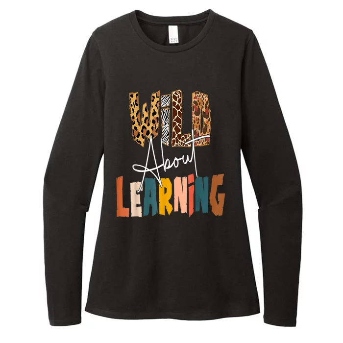 Wild About Learning Animals Teacher Student Leopard Womens CVC Long Sleeve Shirt