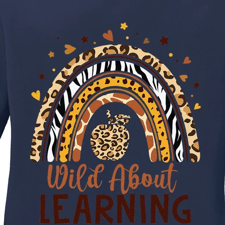 Wild About Learning Teacher Back To School Teaching Ladies Long Sleeve Shirt