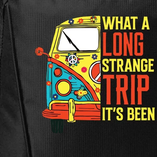 What A Long Strange Trip Its Been 70s Hippie Camping Lover City Backpack