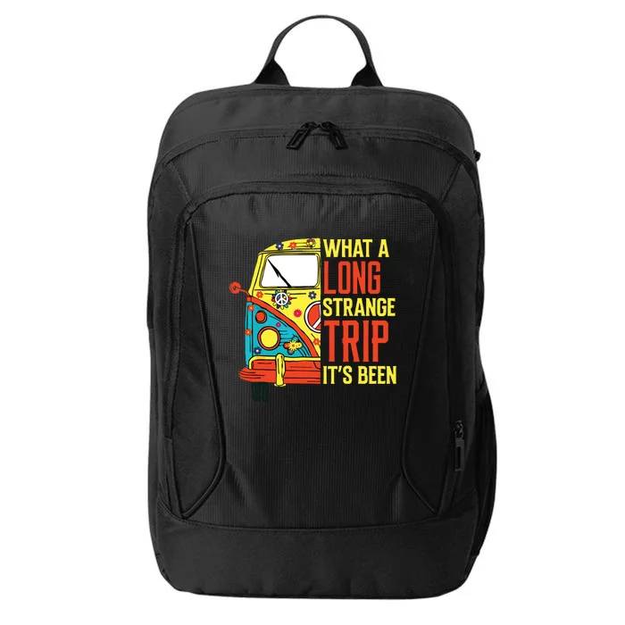 What A Long Strange Trip Its Been 70s Hippie Camping Lover City Backpack