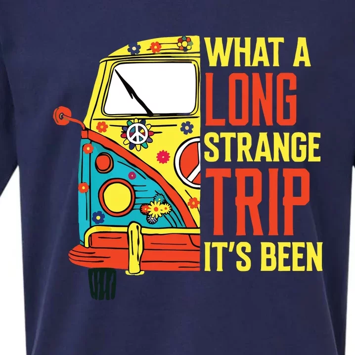 What A Long Strange Trip Its Been 70s Hippie Camping Lover Sueded Cloud Jersey T-Shirt