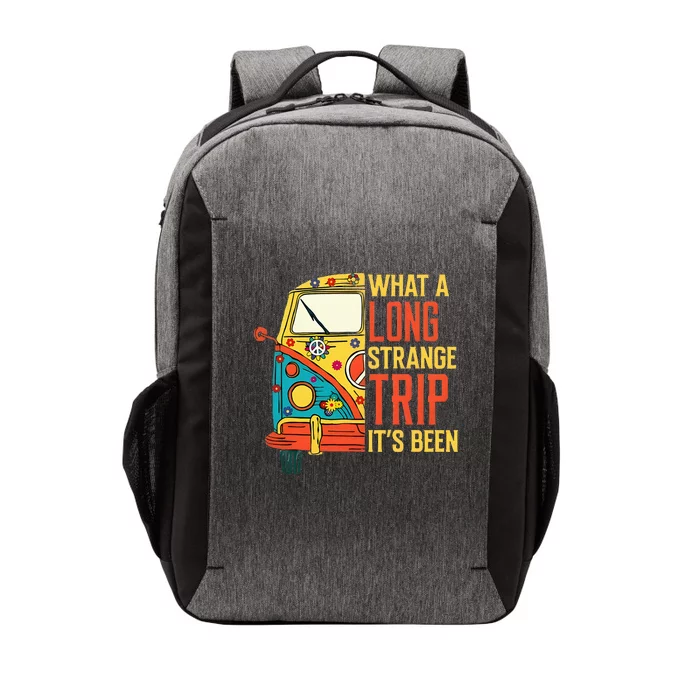 What A Long Strange Trip ItS Been 70s Hippie Camping Lover Vector Backpack