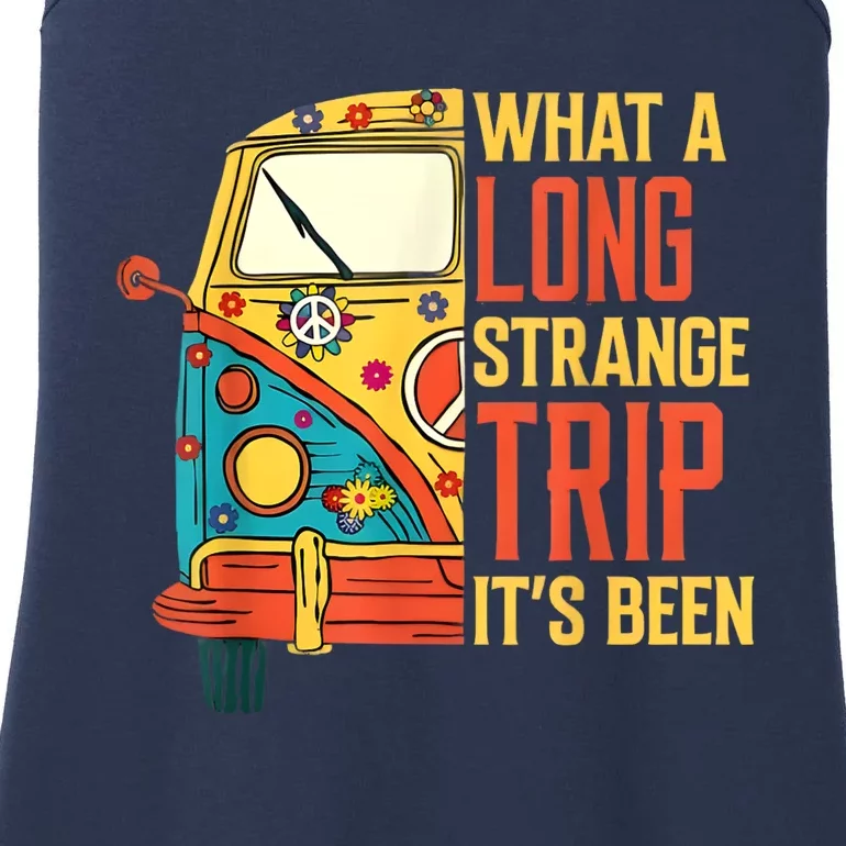 What A Long Strange Trip ItS Been 70s Hippie Camping Lover Ladies Essential Tank