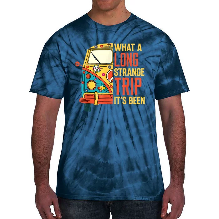 What A Long Strange Trip ItS Been 70s Hippie Camping Lover Tie-Dye T-Shirt