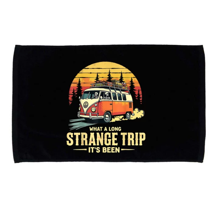 What A Long Strange Trip ItS Been 70s Hippie Camping Lover Microfiber Hand Towel