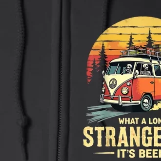 What A Long Strange Trip ItS Been 70s Hippie Camping Lover Full Zip Hoodie