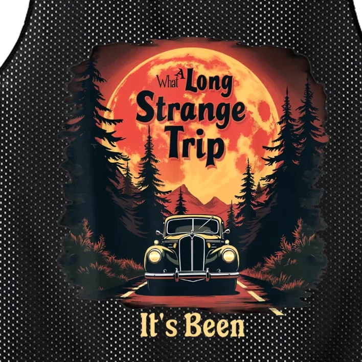 What A Long Strange Trip ItS Been 70s Hippie Camping Lover Mesh Reversible Basketball Jersey Tank