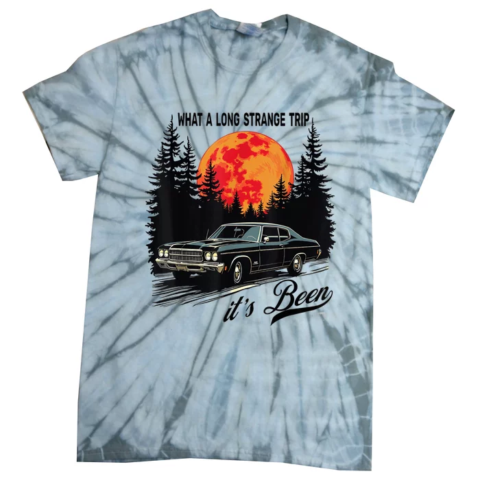 What A Long Strange Trip ItS Been 70s Hippie Camping Lover Tie-Dye T-Shirt