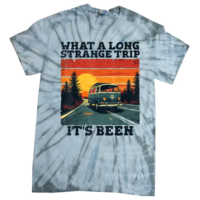 What A Long Strange Trip ItS Been 70s Hippie Camping Lover Tie-Dye T-Shirt