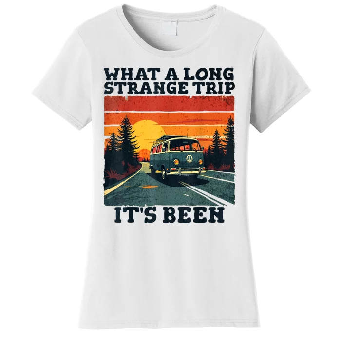 What A Long Strange Trip ItS Been 70s Hippie Camping Lover Women's T-Shirt