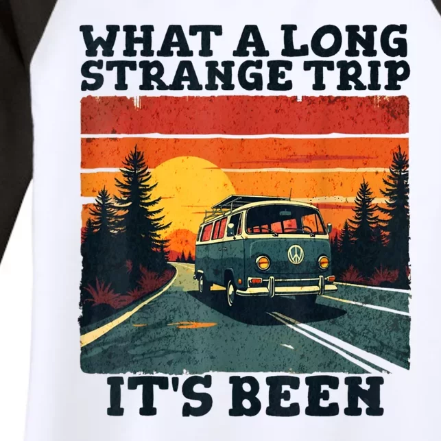 What A Long Strange Trip ItS Been 70s Hippie Camping Lover Women's Tri-Blend 3/4-Sleeve Raglan Shirt