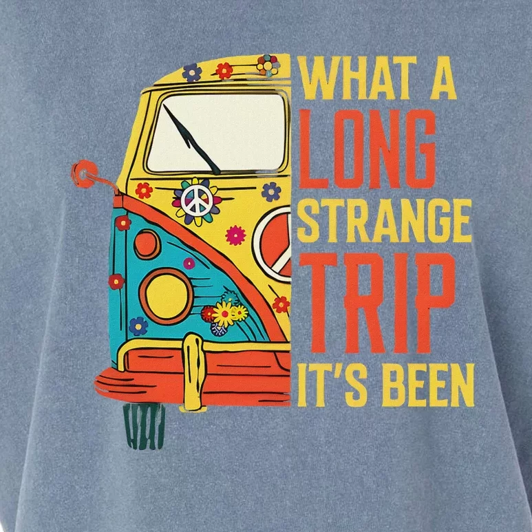 What A Long Strange Trip ItS Been 70s Hippie Camping Lover Garment-Dyed Women's Muscle Tee