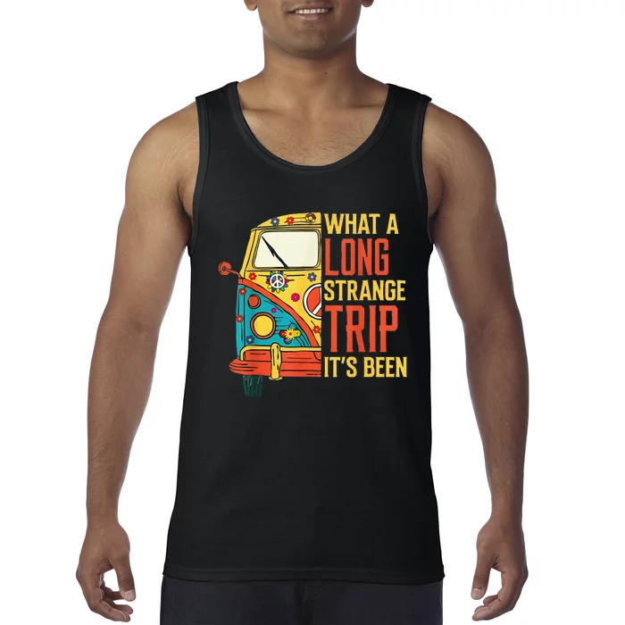 What A Long Strange Trip ItS Been 70s Hippie Camping Lover Tank Top