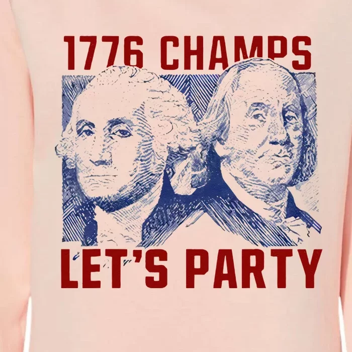 Washington And Lincoln 1776 Champs Let’s Party USA Flag Womens California Wash Sweatshirt