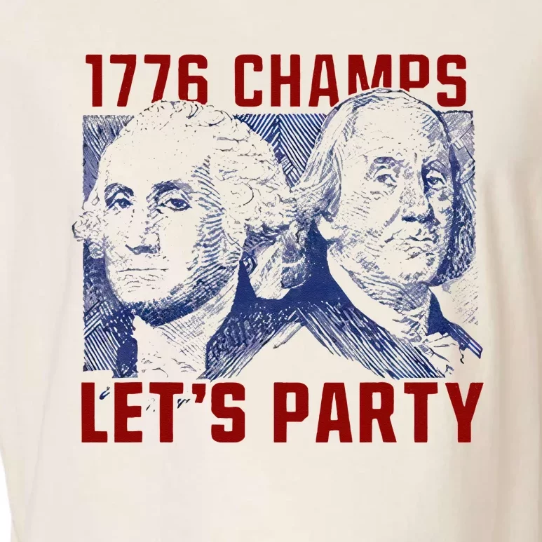 Washington And Lincoln 1776 Champs Let’s Party USA Flag Garment-Dyed Women's Muscle Tee