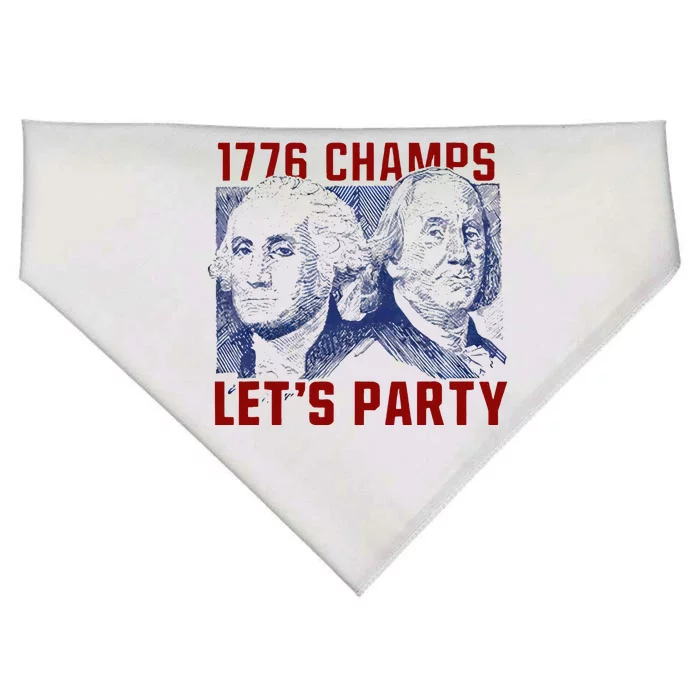 Washington And Lincoln 1776 Champs Let’s Party USA Flag USA-Made Doggie Bandana